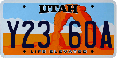 UT license plate Y236OA