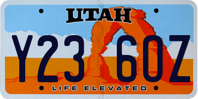 UT license plate Y236OZ