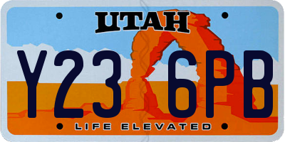 UT license plate Y236PB