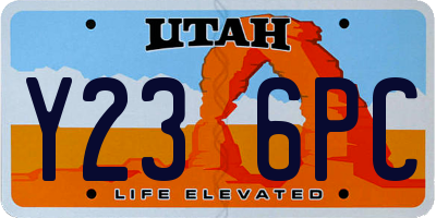UT license plate Y236PC