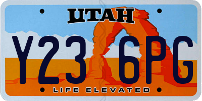 UT license plate Y236PG