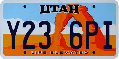 UT license plate Y236PI