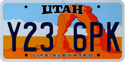 UT license plate Y236PK