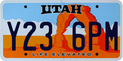 UT license plate Y236PM