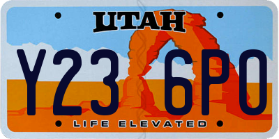 UT license plate Y236PO