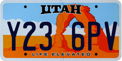 UT license plate Y236PV