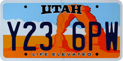 UT license plate Y236PW