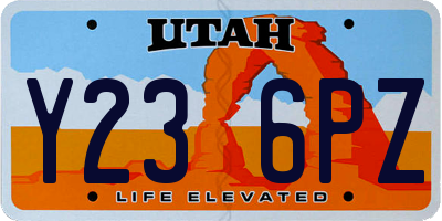 UT license plate Y236PZ