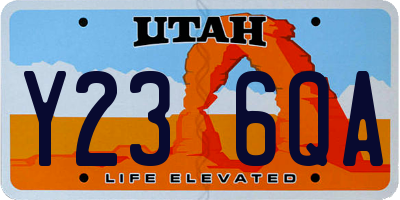 UT license plate Y236QA