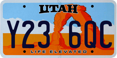 UT license plate Y236QC