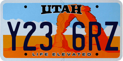 UT license plate Y236RZ