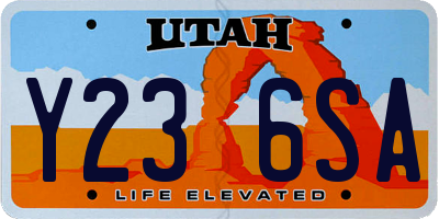 UT license plate Y236SA