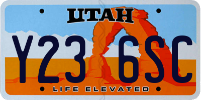 UT license plate Y236SC