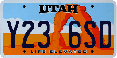 UT license plate Y236SD