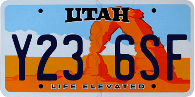 UT license plate Y236SF