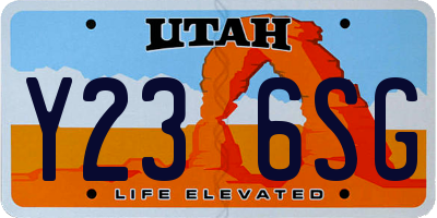 UT license plate Y236SG