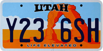 UT license plate Y236SH