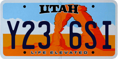 UT license plate Y236SI