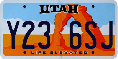 UT license plate Y236SJ