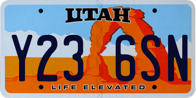 UT license plate Y236SN