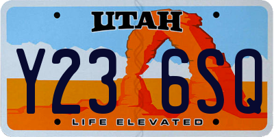 UT license plate Y236SQ