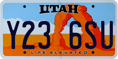 UT license plate Y236SU