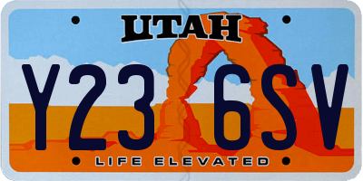 UT license plate Y236SV