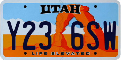 UT license plate Y236SW