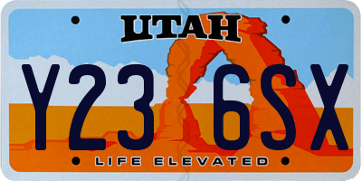 UT license plate Y236SX