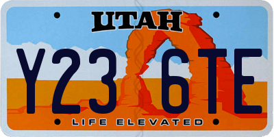 UT license plate Y236TE