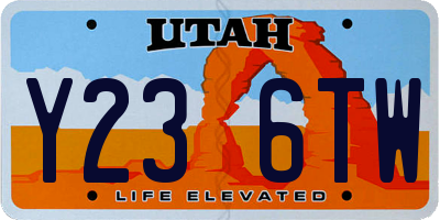 UT license plate Y236TW