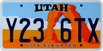 UT license plate Y236TX