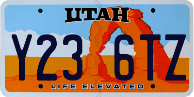 UT license plate Y236TZ