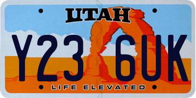 UT license plate Y236UK