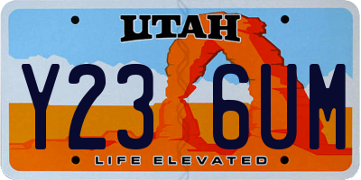 UT license plate Y236UM