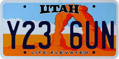 UT license plate Y236UN