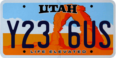 UT license plate Y236US