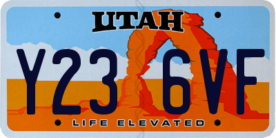 UT license plate Y236VF