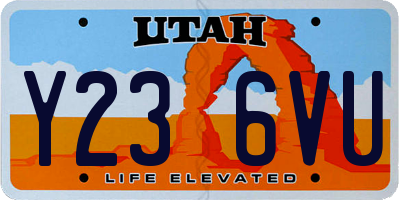 UT license plate Y236VU