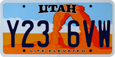 UT license plate Y236VW