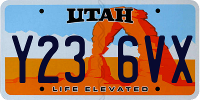 UT license plate Y236VX