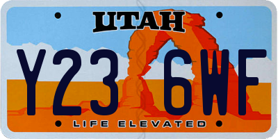 UT license plate Y236WF