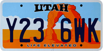 UT license plate Y236WK