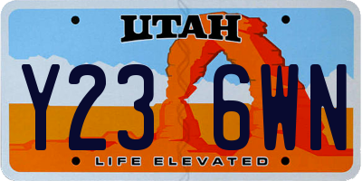 UT license plate Y236WN
