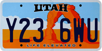 UT license plate Y236WU