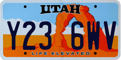 UT license plate Y236WV