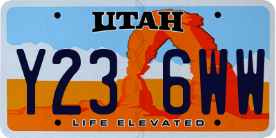 UT license plate Y236WW
