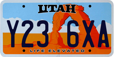 UT license plate Y236XA