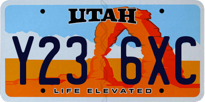 UT license plate Y236XC