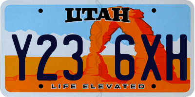 UT license plate Y236XH